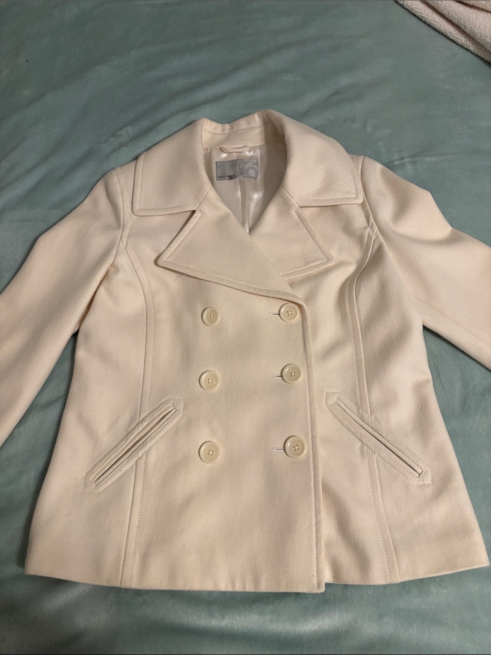 Old Navy Cream Double-Breasted Peacoat